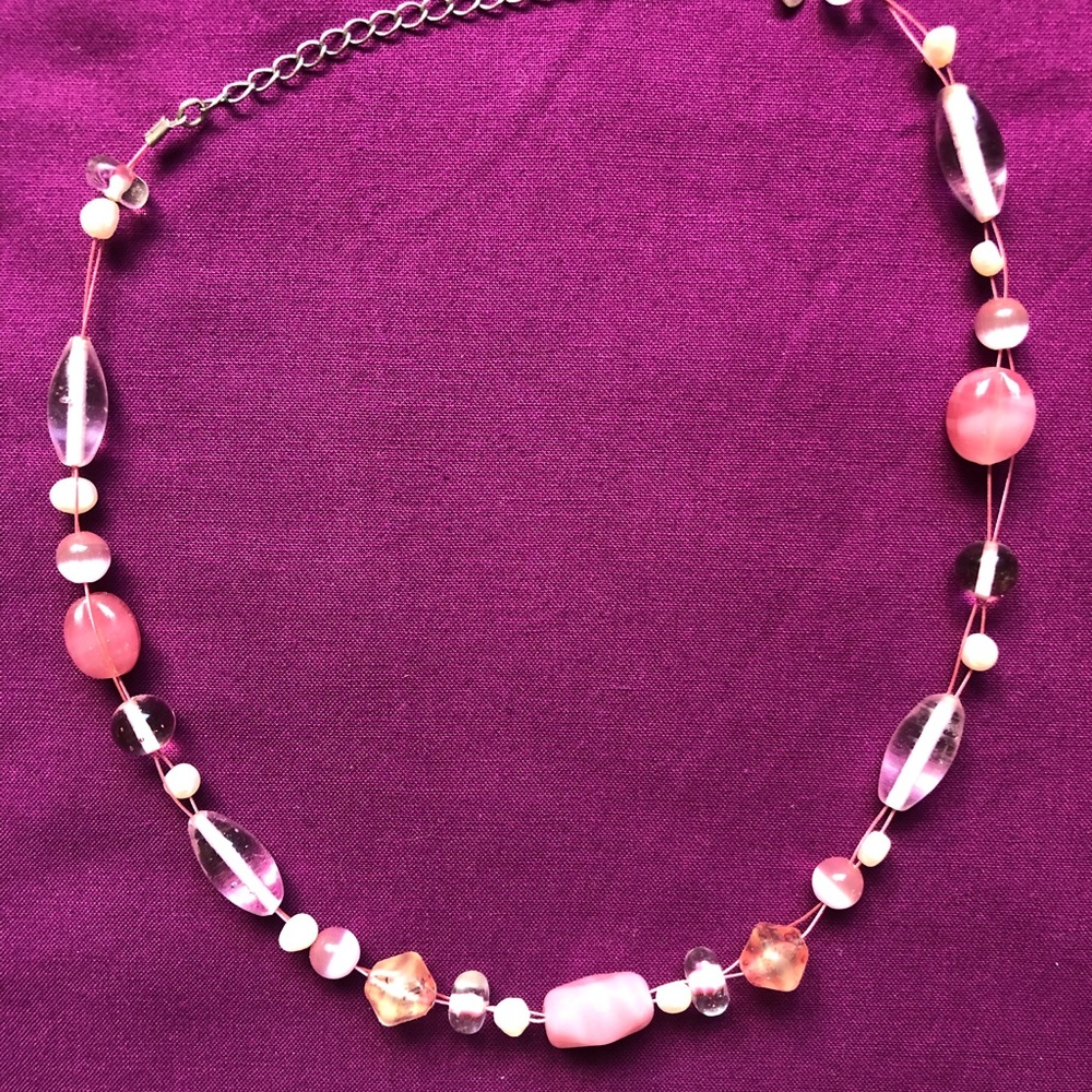 Lia Sophia pink bead necklace